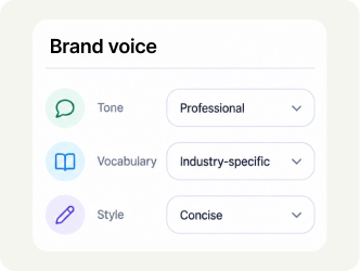 Brand voice — configured, not generic